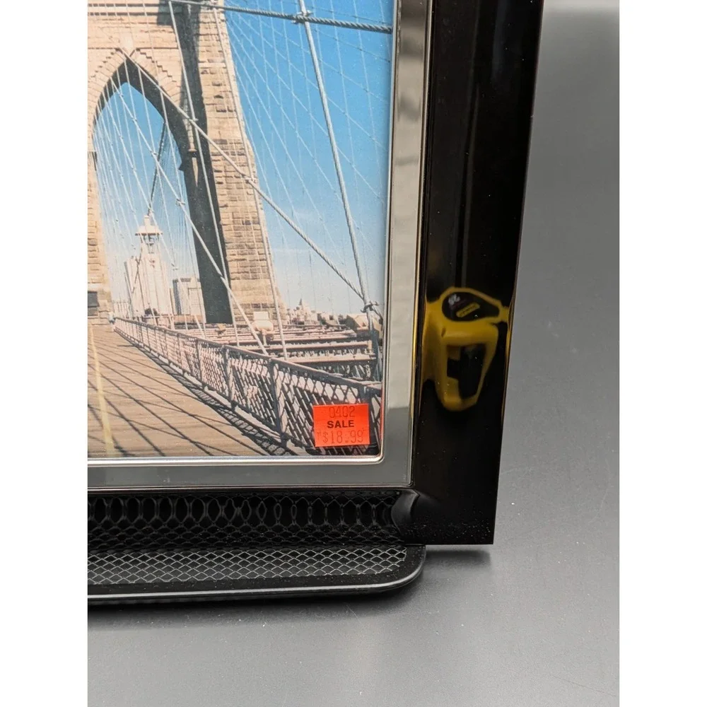 Fetco Home Decor 8x10 Picture Frame Black Silver Chrome 1pc New Old Stock